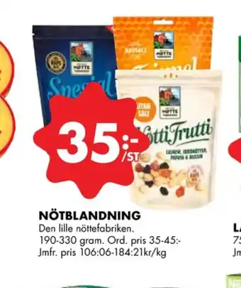 ÖoB Den lille nöttefabriken nötter erbjuda