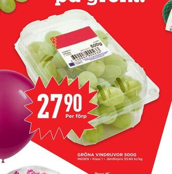Willys Hemma Gröna vindruvor 500g erbjuda
