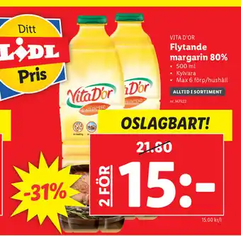 Lidl Flytande margarin 80% 2x500ml erbjuda