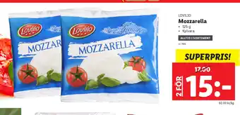 Lidl Mozzarella 2x125g erbjuda