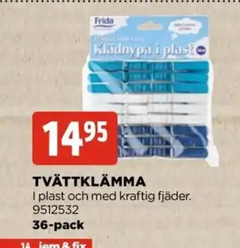 Jem&Fix Tvättklämma 36-pack erbjuda