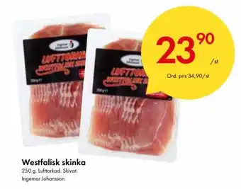 Snabbgross Ingemar Johans Westfalisk skinka 250 g erbjuda