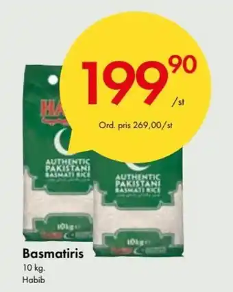 Snabbgross Habib Basmatiris 10 kg erbjuda