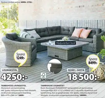 JYSK Tambohuse Loungeset B121 x L121 x H44/67 cm erbjuda