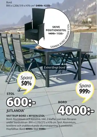 JYSK Jutlandia Vattrup Bord erbjuda