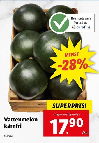 Lidl Vattenmelon kärnfri erbjuda