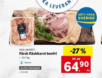 Lidl Färsk fläskkarré benfri erbjuda