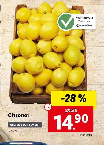 Lidl Citroner erbjuda