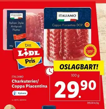 Lidl Charkuterier/ Coppa Piacentina erbjuda