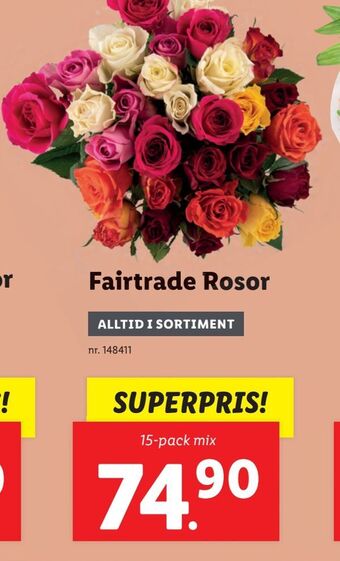 Lidl Fairtrade Rosor erbjuda