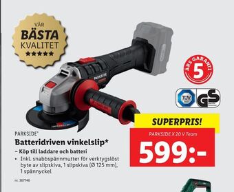 Lidl Batteridriven vinkelslip erbjuda