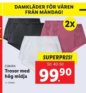 Lidl Trosor med hög midja erbjuda