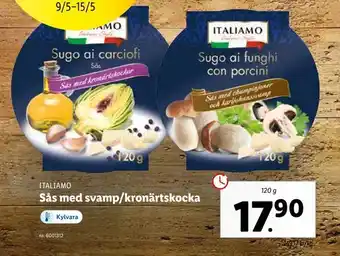Lidl Sås med svamp/kronärtskocka erbjuda