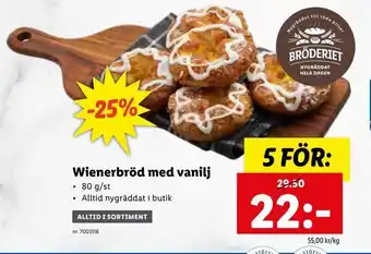 Lidl Wienerbröd med vanilj erbjuda