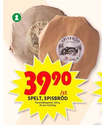 ICA Maxi Pyramidbröd knäckebröd erbjuda