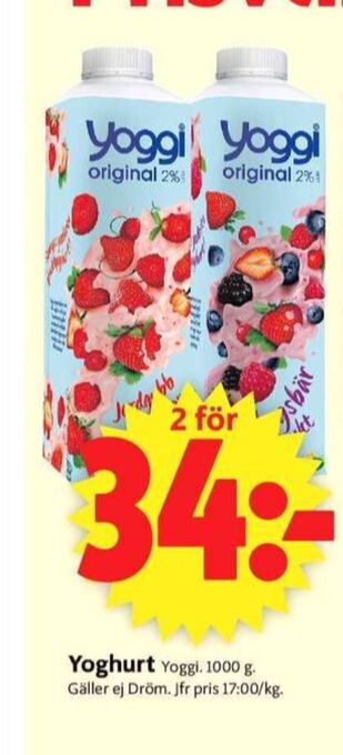 ICA Supermarket Yoggi yoghurt erbjuda