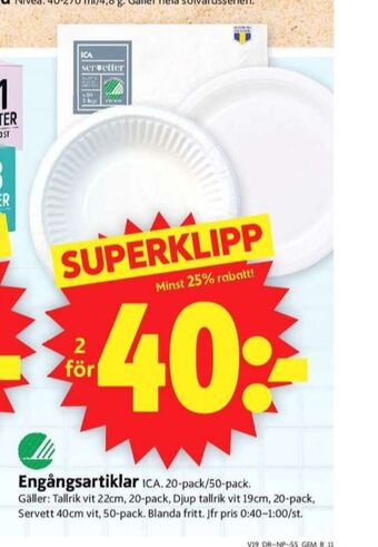 ICA Supermarket Ica servetter erbjuda