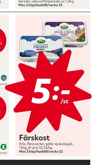 Hemköp Arla Färskost erbjuda