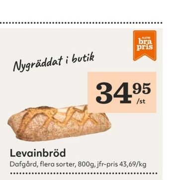 Hemköp Dafgårds Butiksbakat matbröd erbjuda