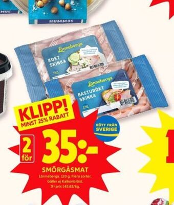 ICA Kvantum Lönneberga Smörgåspålägg erbjuda