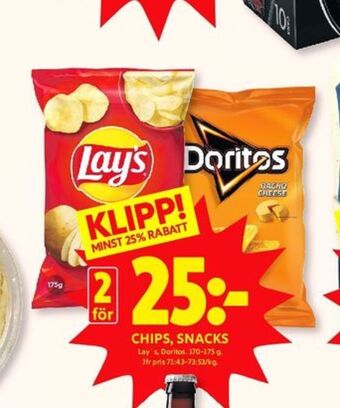 ICA Kvantum Lays Chips erbjuda