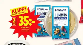 ICA Kvantum Fontana Hummus erbjuda