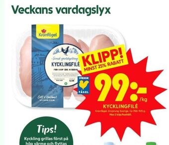 ICA Kvantum Kronfågel Kycklingfilé erbjuda