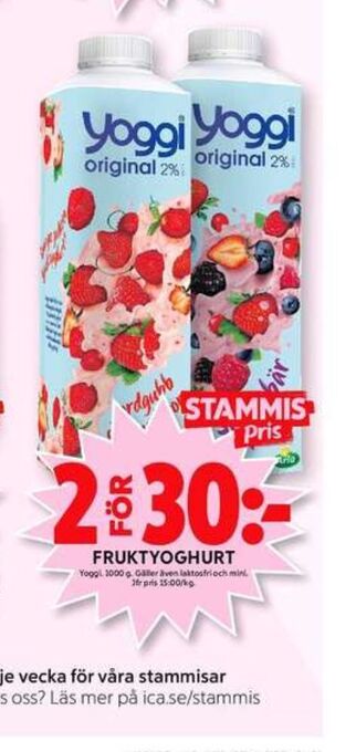 ICA Maxi Yoggi Yoghurt erbjuda