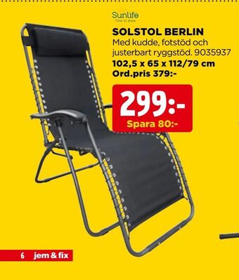 Jem&Fix Solstol berlin erbjuda