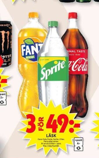 ICA Maxi Coca Cola Läskedryck erbjuda