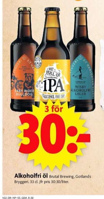 ICA Supermarket Gotlands Bryggeri Öl erbjuda