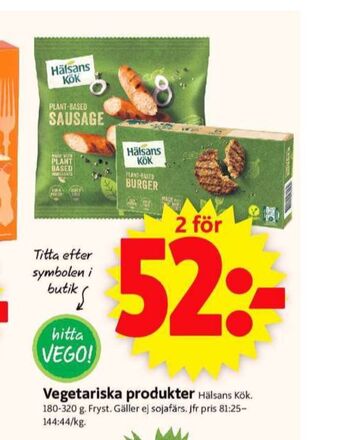 ICA Supermarket Hälsans Kök Vegetarmat erbjuda