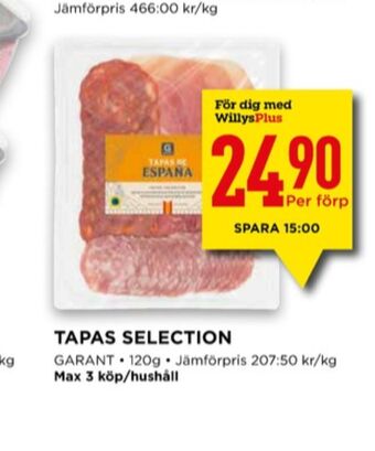 Willys Garant Tapas erbjuda
