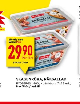 Willys Rydbergs Sallader erbjuda