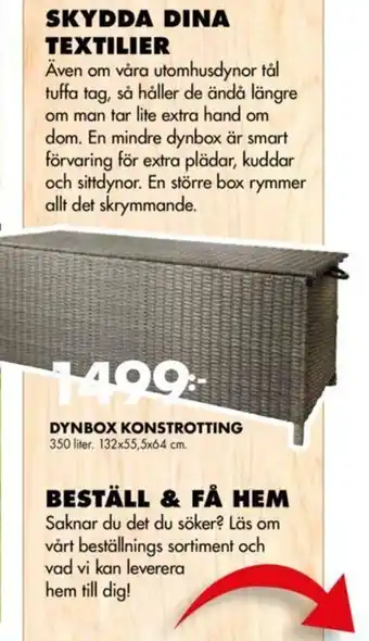 ÖoB Dynbox Konstrotting 350 liter 132x55,5x64 cm erbjuda