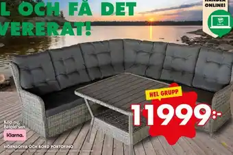 ÖoB Hörnsoffa Och Bord Portofino erbjuda