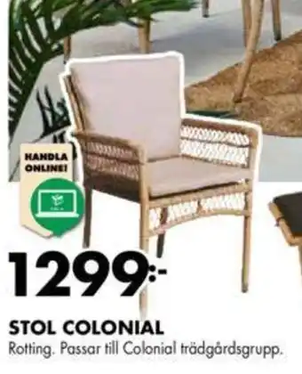 ÖoB Stol Colonial erbjuda