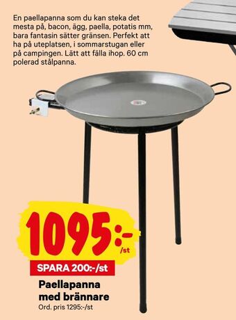 Paellapanna med brännare