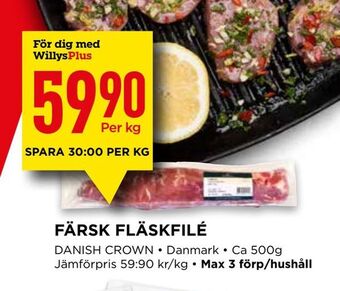 Willys Färsk fläskfilé erbjuda