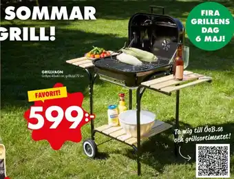 ÖoB Grillvagn 40x40 cm 72 cm erbjuda