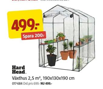 Jula Växthus 2,5 m2, 190x130x190 cm erbjuda
