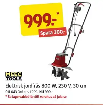 Jula Elektrisk jordfräs 800 W, 230 V, 30 cm erbjuda