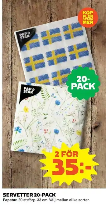 Coop SERVETTER 20-PACK erbjuda