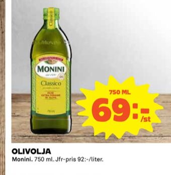 Coop Monini olivolja erbjuda