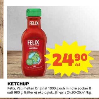 Coop Felix ketchup erbjuda