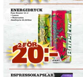 Booster lemon energidryck