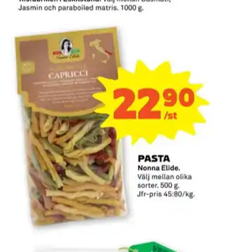 Stora Coop Nonna elide pasta sorterad erbjuda