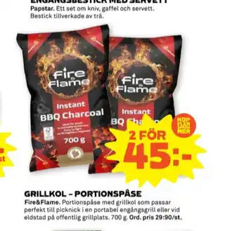 Fire flame grillkol/briketter