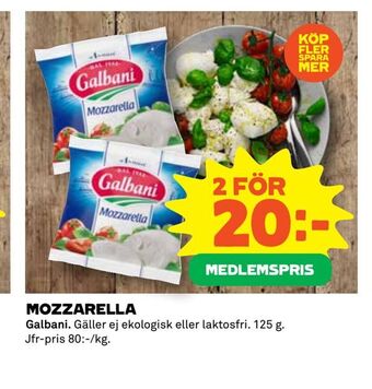 Coop Extra Mozzarella erbjuda