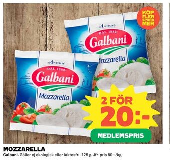 Coop Mozzarella erbjuda